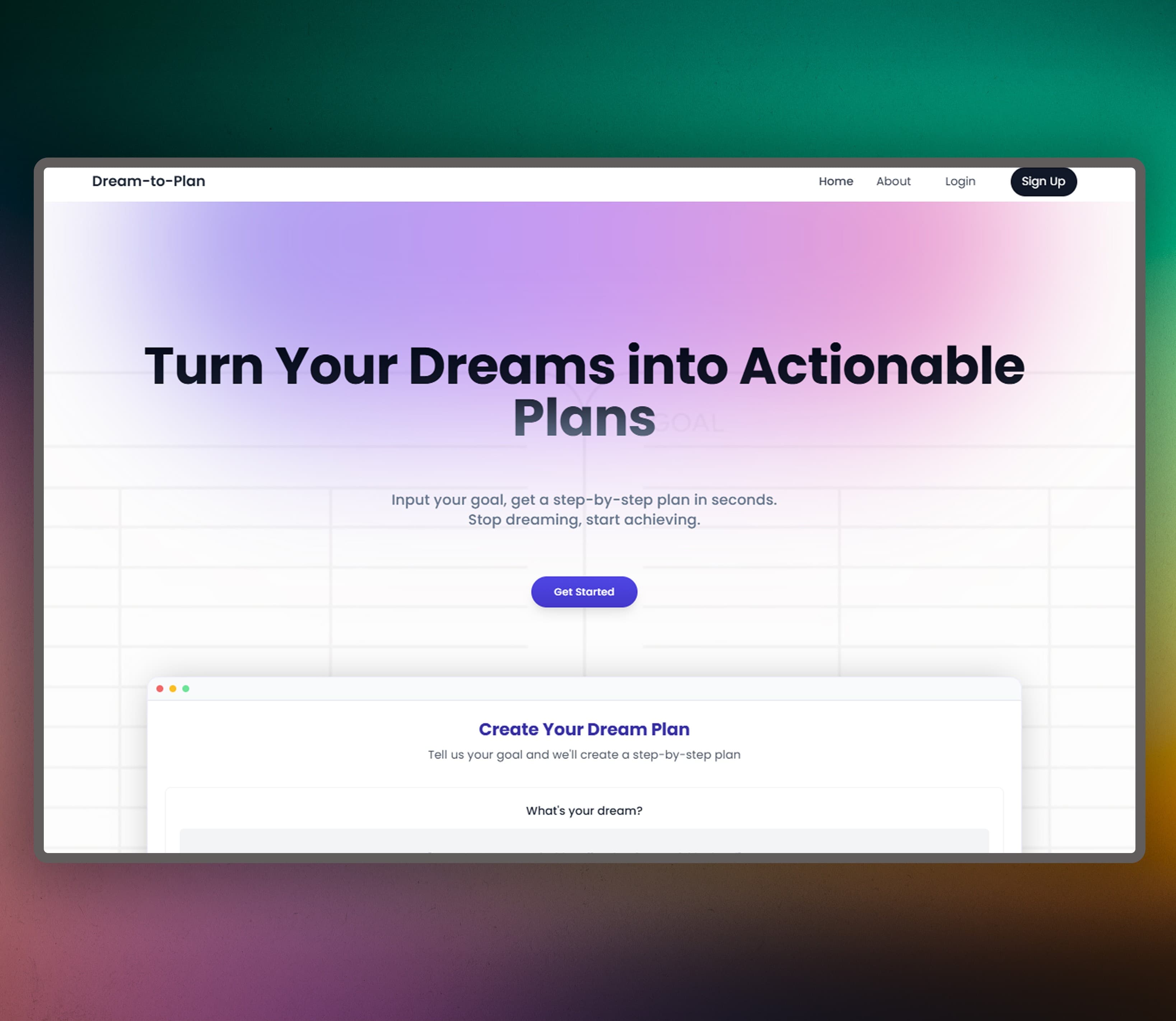 Dream-to-plan preview